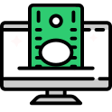 Insert money into monitor icon